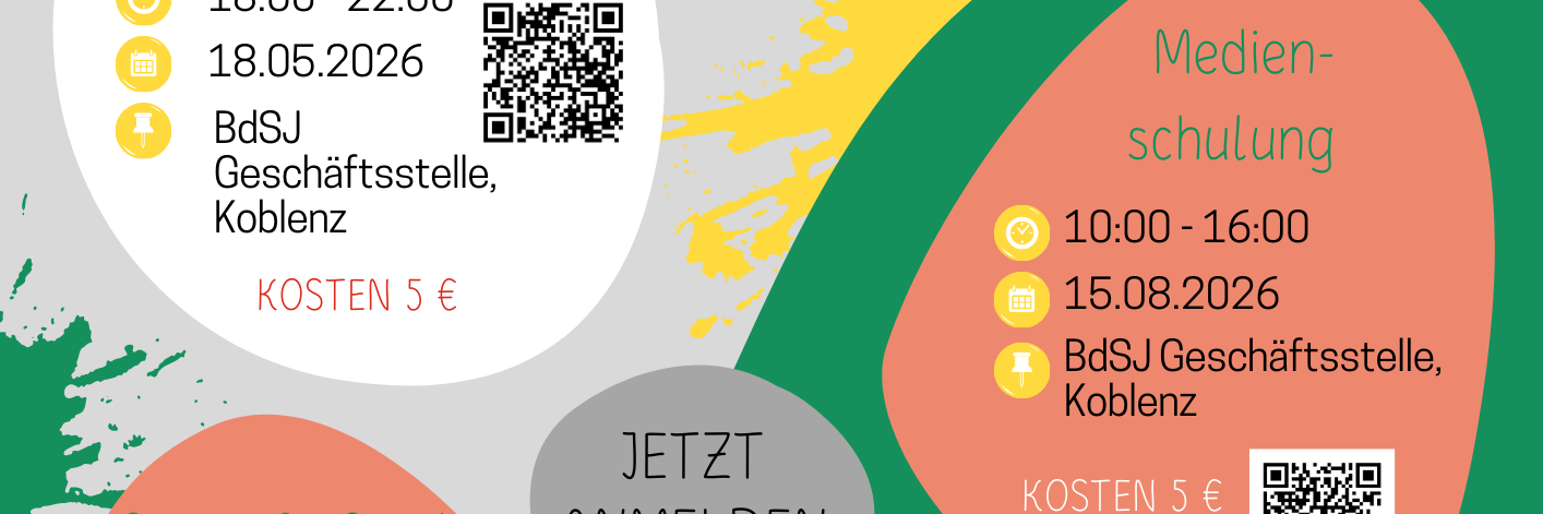 Man sieht einen Flyer mit vier Auffrischungskursen